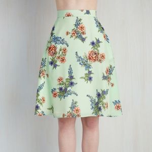 Modcloth Mint green floral skirt